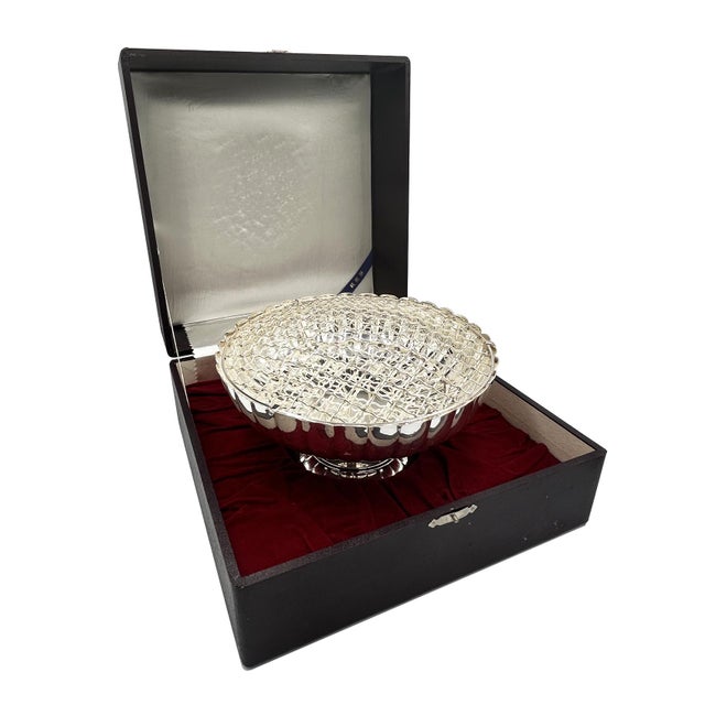 Vintage Japanese Pure Silver Ikebana Floral Arrangement Vessel _ Original Box For Sale - Image 12 of 18