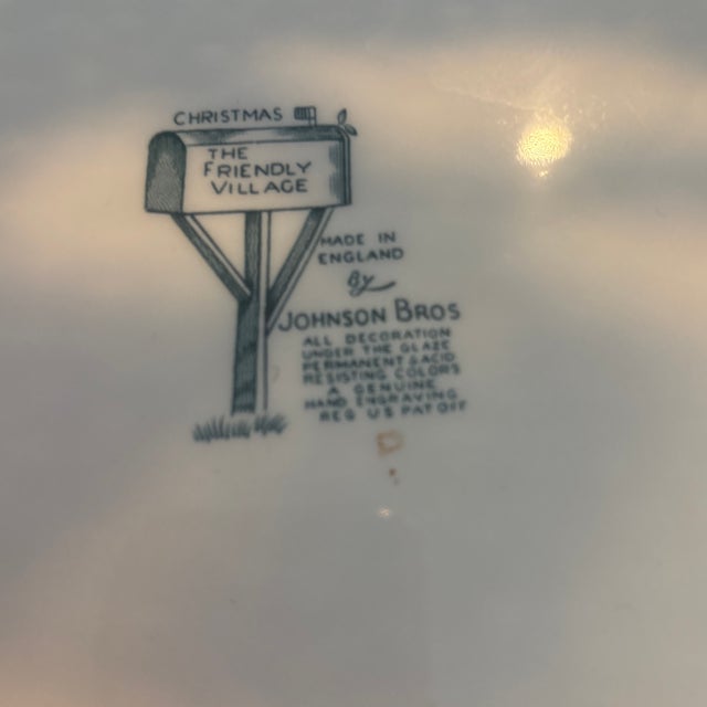 English 1990s Johnson Brothers Friendly Village Christmas Platter For Sale - Image 3 of 4