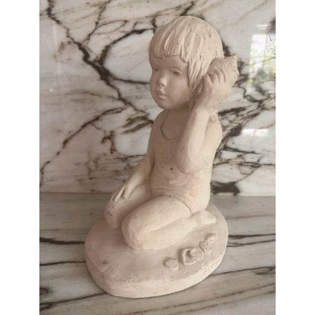 Girl at the Beach Plaster Sculpture For Sale In Miami - Image 6 of 6