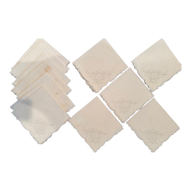 1970s 12 Exquisite Napkins That Fold to 8 Inches For Sale