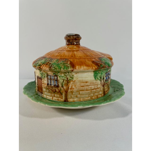 1930s 1930s English Beswick Ceramic Cottage Ware Butter or Cheese Dish For Sale - Image 5 of 17