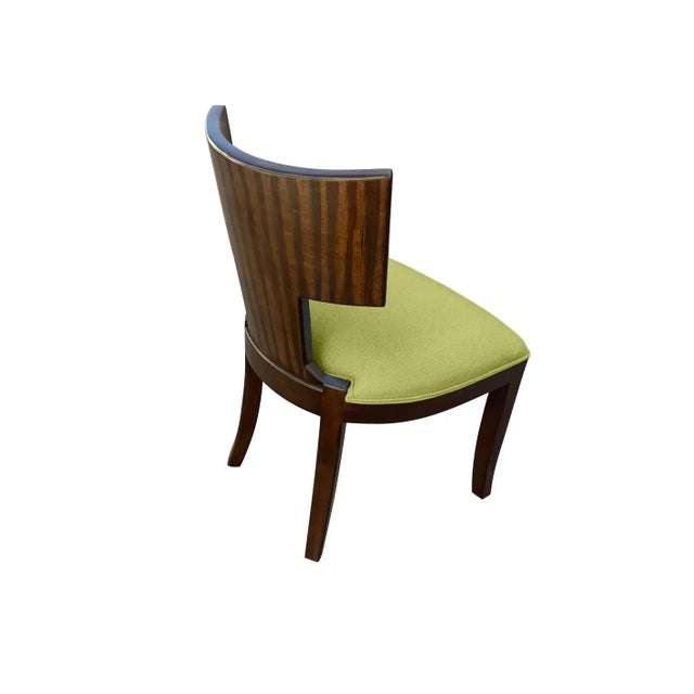 Modern Klismos Style Modern Chenille Upholstered Chairs - Set of 6 For Sale - Image 3 of 3