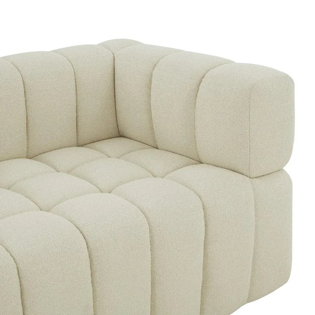 Not Yet Made - Made To Order Calyna Channel Tufted Boucle Sofa - Cream For Sale - Image 5 of 7