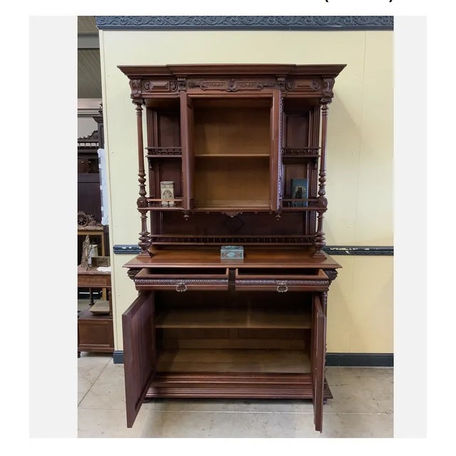 Antique Walnut Buffet, 1880s For Sale - Image 3 of 8