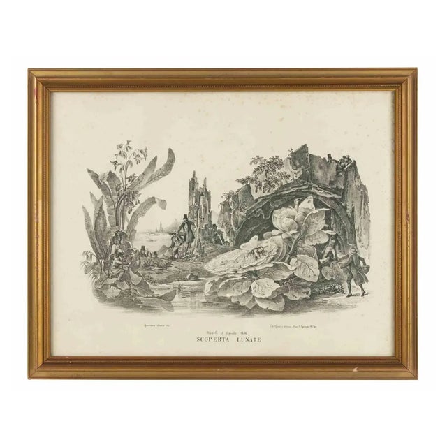 Gaetano Dura, Lunar Discovery, Lithograph, 1836 For Sale