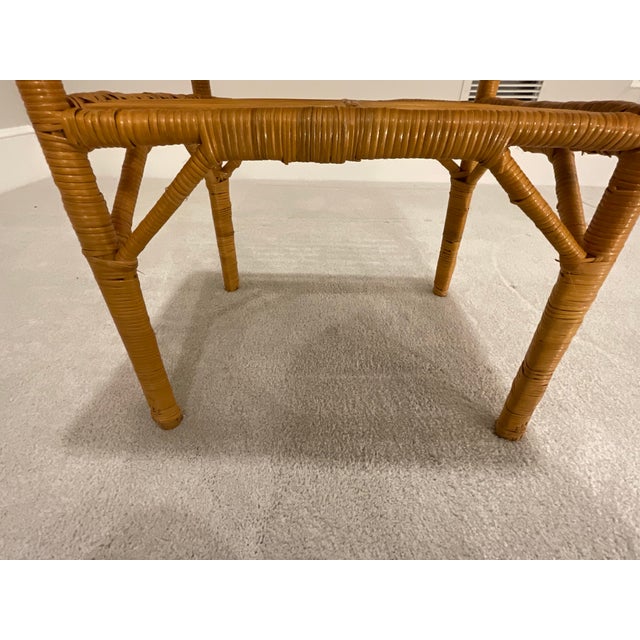 Brown Vintage Wicker Table For Sale - Image 8 of 8