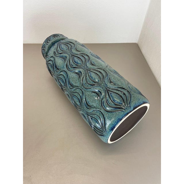 Vintage Turquoise Vase in Fat Lava from Scheurich, 1970s For Sale - Image 17 of 18