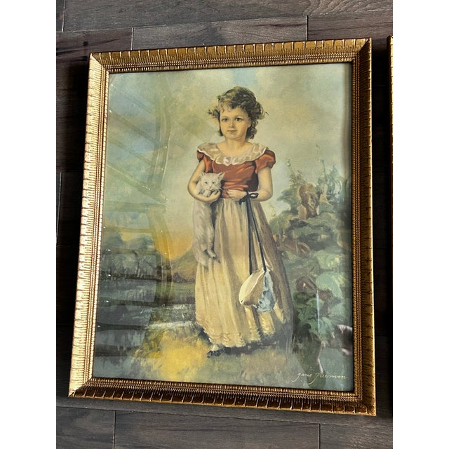 Portraiture Pair of Vintage Wood Art Frames Gold For Sale - Image 3 of 12