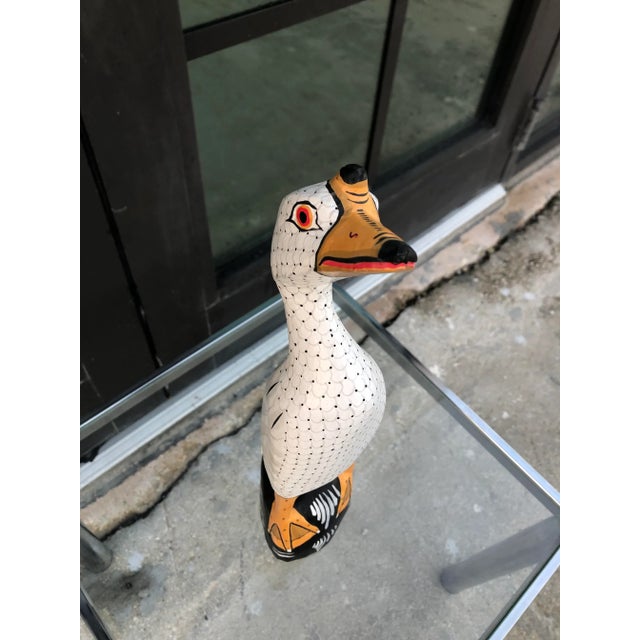 Vintage Thai Hand Carved and Painted Wooden Bird Figurine For Sale In Miami - Image 6 of 13