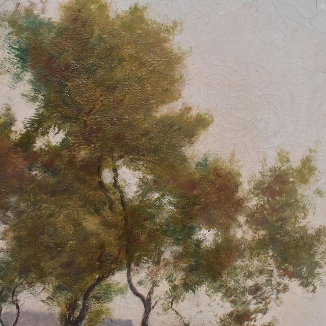 Emilio Filippini, Seascape and Olive Trees, 20th Century, Oil on Canvas For Sale - Image 8 of 11