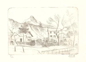 Landscape - Original Etching by Alberto Salietti - 1930s 1930s