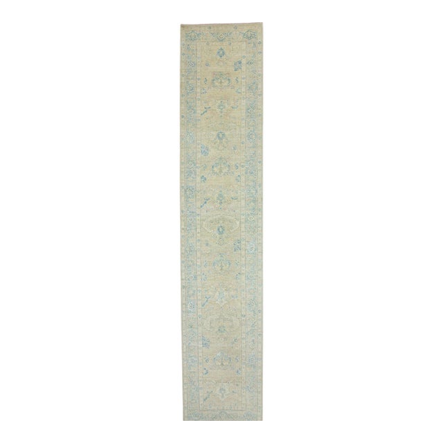 Turkish Oushak Runner Rug 3' x 14'6" #17920 For Sale