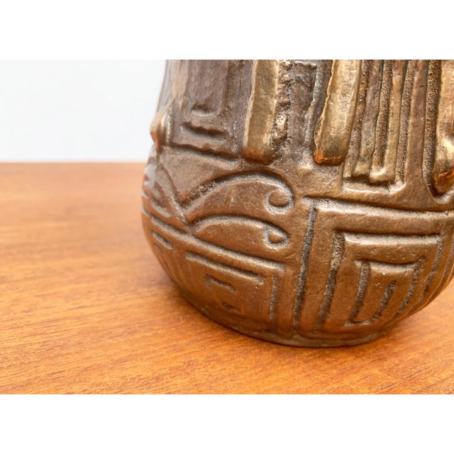 1970s Vintage German Brutalist Bronze Totem Pot by Horst Dalbeck for HDV Dalbeck For Sale - Image 5 of 18