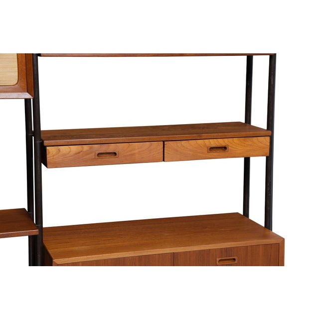 Mid 20th Century Danish Modern Teak Free-Standing Wall Unit With Bar by Lyby Møbelfabrik For Sale - Image 10 of 18