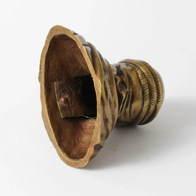 Antique Brass Bust of a Bedouin, 19th Century For Sale - Image 6 of 7