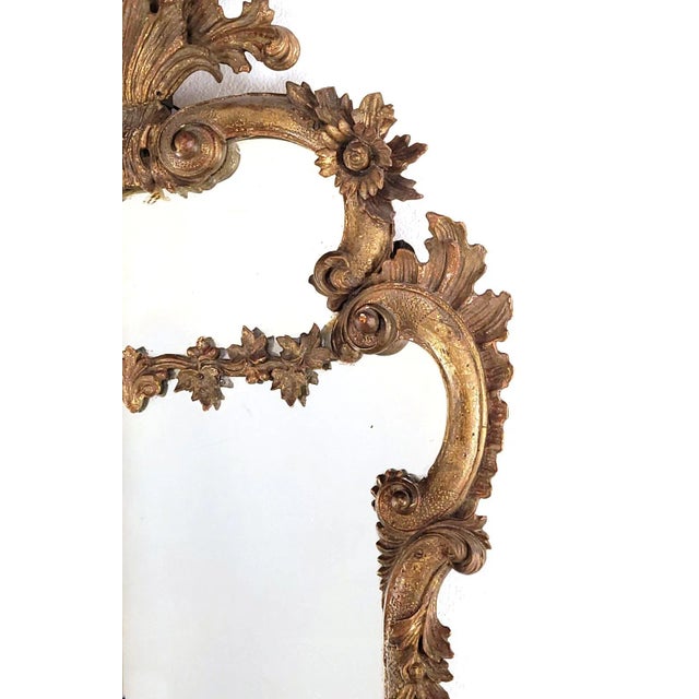 Mid 19th Century Italian Rococo Giltwood Mirror, Mid-19th Century For Sale - Image 5 of 9