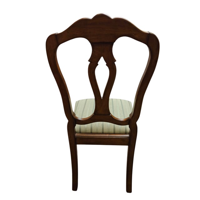 1990s 2 Ethan Allen Dining Room Side Chairs French Country Custom Fabric Finish 216 For Sale - Image 9 of 13