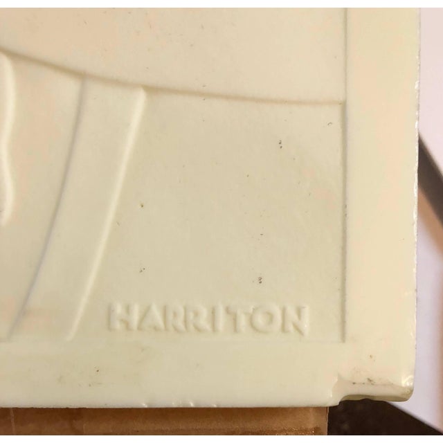 Mid 20th Century Abraham Harriton, Rare Milk Glass Carved Sculpture Panel Cowboy Indian WPA Artist Americana, c.1940 For Sale - Image 5 of 6