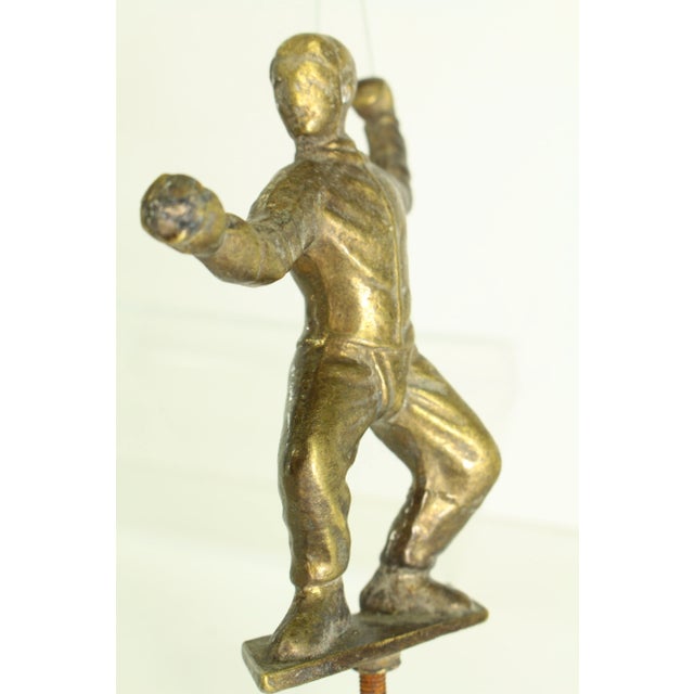 Early 20th Century 1800's/1900's Fencing Trophy Finial Brass Figurine For Sale - Image 5 of 12