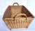 Rustic European Vintage 1940s European Woven Wicker Rectangular Market Basket For Sale - Image 3 of 12