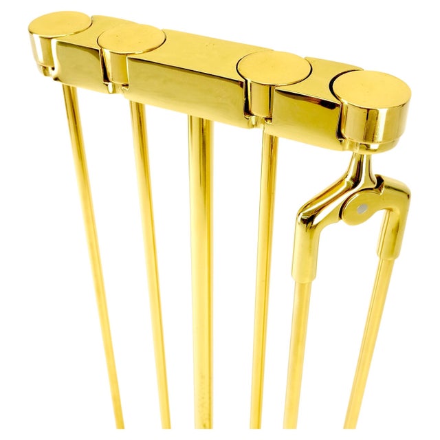 Set of Quality Mid Century Modern Brass Fireplace Tools For Sale - Image 14 of 16