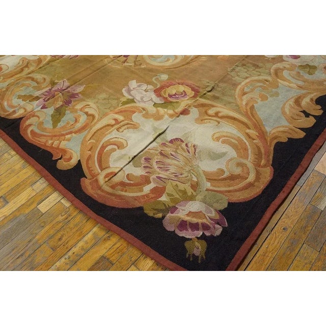 1850s Brown Medallion Floral Antique French Aubusson Carpet 8'10" X 10'10" Louis Philippe Period Wool Rug For Sale In New York - Image 6 of 9