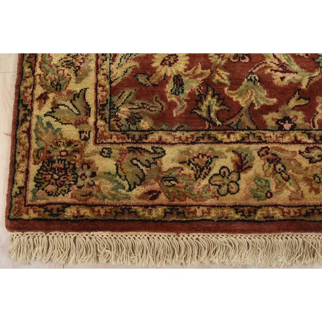 Agra Runner 4’1” X 11’11” Red Wool Traditional Hand-Knotted Oriental Rug For Sale - Image 10 of 13