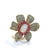 Bochic “Capri” Ruby, Fire Opal & Blue Topaz Flower Ring Set 18K Gold & Silver For Sale - Image 10 of 12