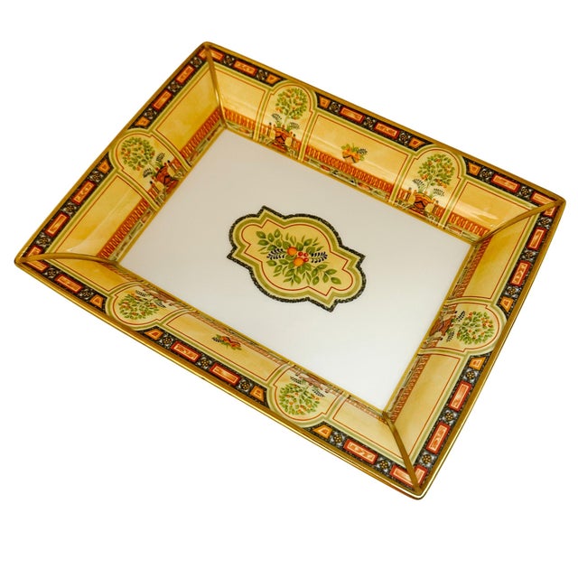Ceramic Royal Worcester "Versailles" Fine Bone China Rectangular Trinket Tray With Orangerie Motif For Sale - Image 7 of 9