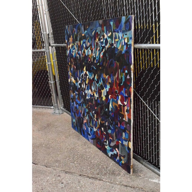 Large Mid Century Abstract Oil on Canvas Signed and Dated, 1971 For Sale - Image 9 of 14