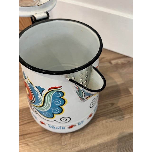 Metal Vintage Berggren Enamel Swedish Coffee Percolator For Sale - Image 7 of 8