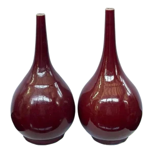 Pair of 20th Century Chinese Sang De Boeuf Vases