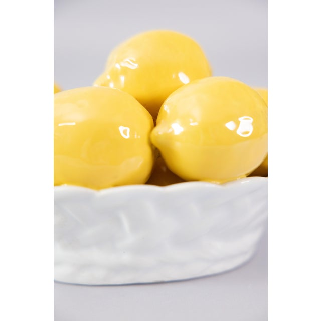 Vintage Italian Majolica Bowl of Lemons Centerpiece For Sale In Houston - Image 6 of 8