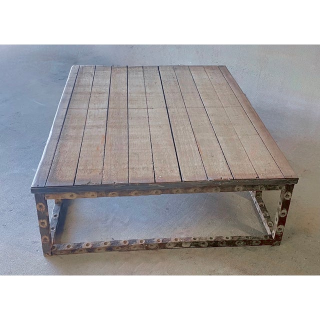 Vintage Rustic Oyster Stick & Wood Plank Coffee Table For Sale - Image 12 of 12