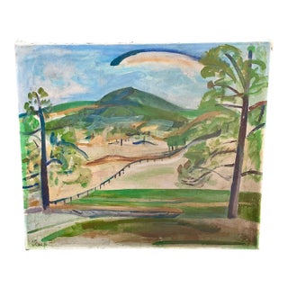 1950s Signed Gaer Mid Century Modern American Regionalism Painting For Sale