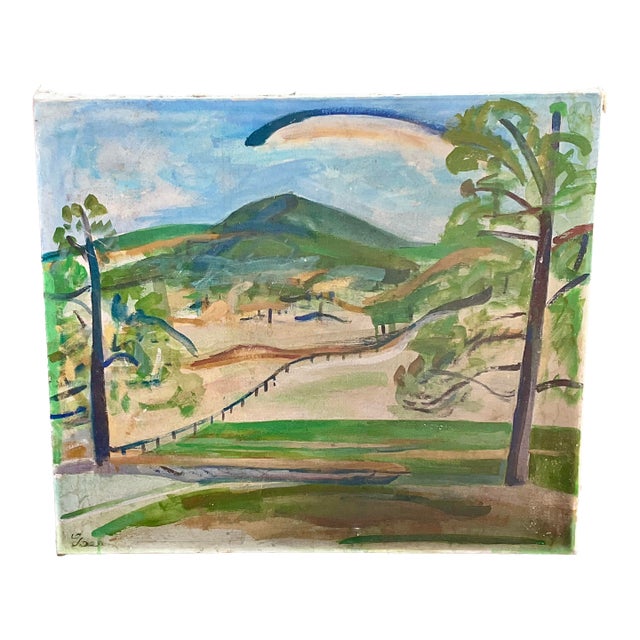 1950s Signed Gaer Mid Century Modern American Regionalism Painting For Sale