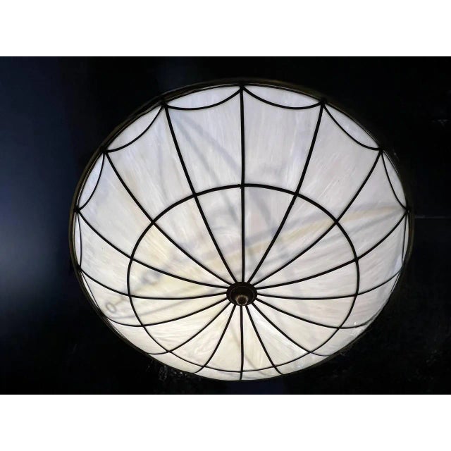 1920s Large Leaded Glass Light Fixture For Sale - Image 4 of 6