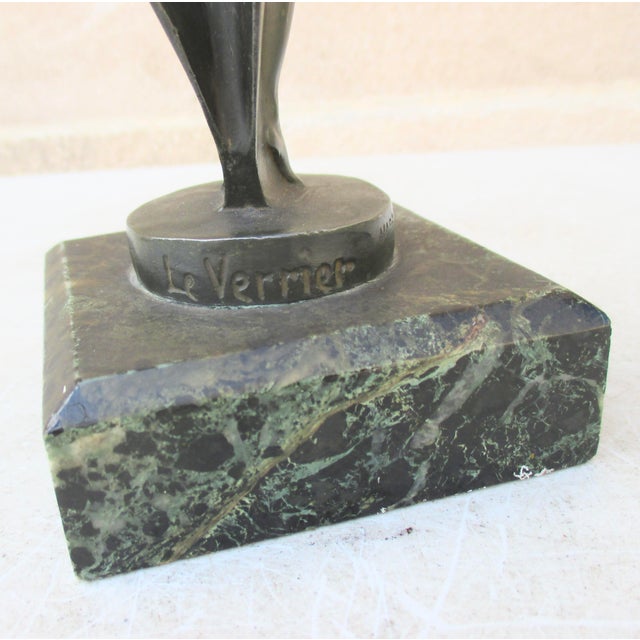 Le Verrier Bronze Lady Mascot Hood Ornament Circa 1930s For Sale In New York - Image 6 of 7