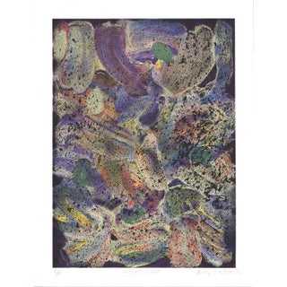 1992 Jules Olitski 'Mozart Night' Abstract Multicolor, Green, Purple, Yellow, Orange USA Serigraph For Sale