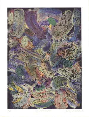 1992 Jules Olitski 'Mozart Night' Abstract Multicolor, Green, Purple, Yellow, Orange USA Serigraph