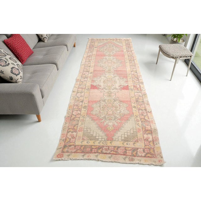 Orange 1950s Turkish Anatolian Wool Runner Rug For Sale - Image 8 of 10