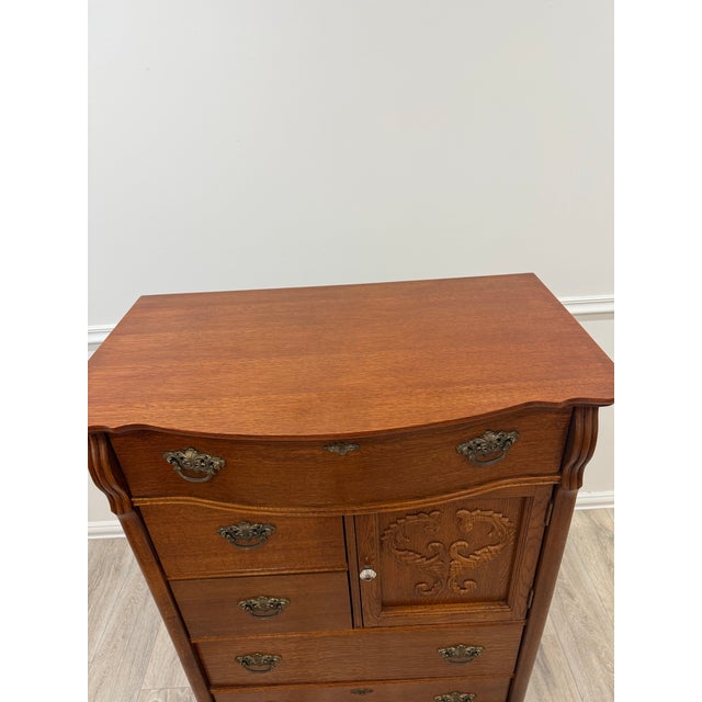 1980s Lexington Furniture Victorian Sampler Tall Dresser For Sale - Image 10 of 11