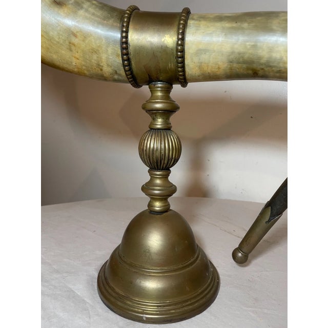 Huge Pair of Antique Bronze Mounted Read Horn Cornucopia Decor Statues Garniture For Sale - Image 13 of 16