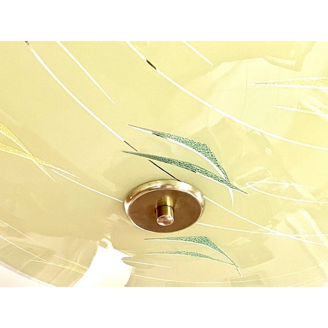Pale Yellow Asymmetrical Cup-Shaped Pendant Light, 1960s For Sale - Image 4 of 10