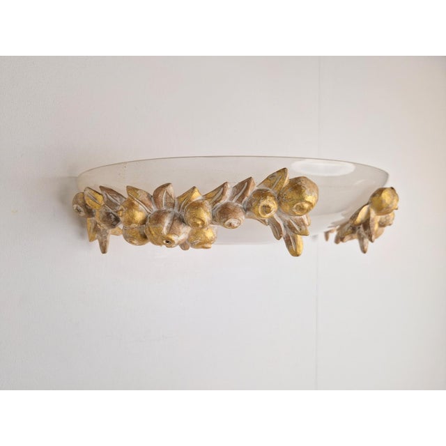 Vintage Bowl Wall Lamps in Goldleaf Murano Glass, Italy, 1970s, Set of 2 For Sale - Image 12 of 18