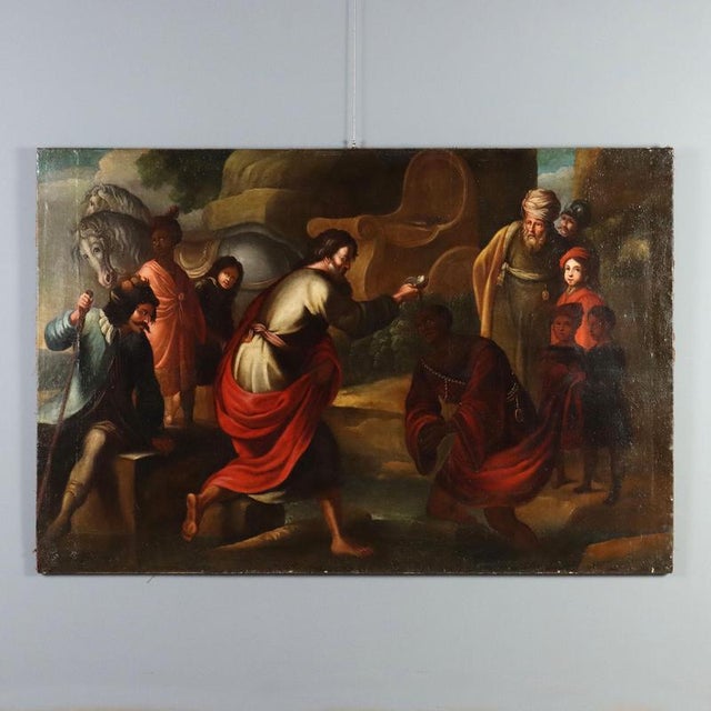 The Baptism of the Eunuch, Oil on Canvas For Sale - Image 14 of 14