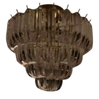 Vintage 1970s Tiered Lucite Flush Mount Chandelier Light For Sale
