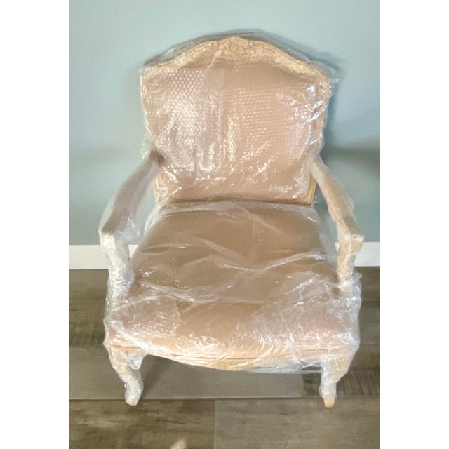 Textile Custom Vintage French-Style Accent Chair – 100% Silk Brocade For Sale - Image 7 of 7