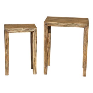Pair of Clayton Tugonon Coconut Twig Nesting Tables – Philippines, 1990s For Sale