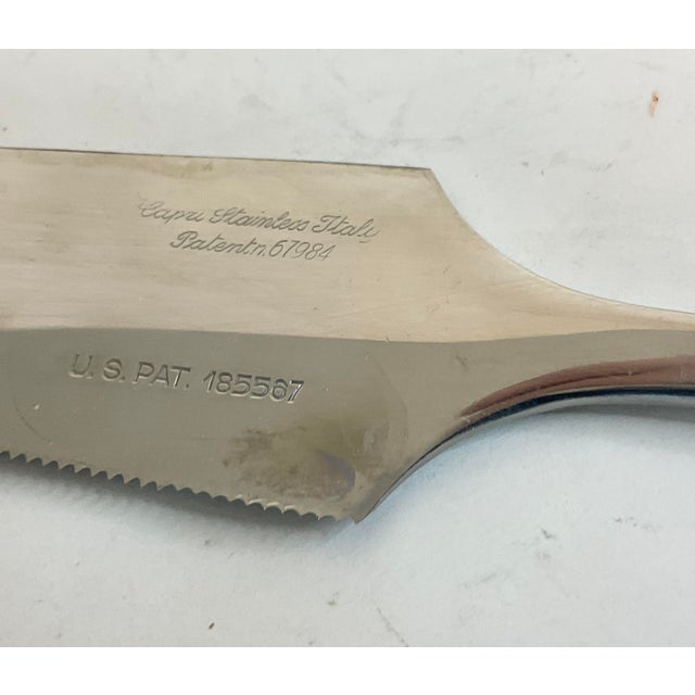 Mid 20th Century Italian Contemporary Modern Alfredo Guerra Stainless Steel Cutlery Set - 2 Pieces. For Sale - Image 4 of 9